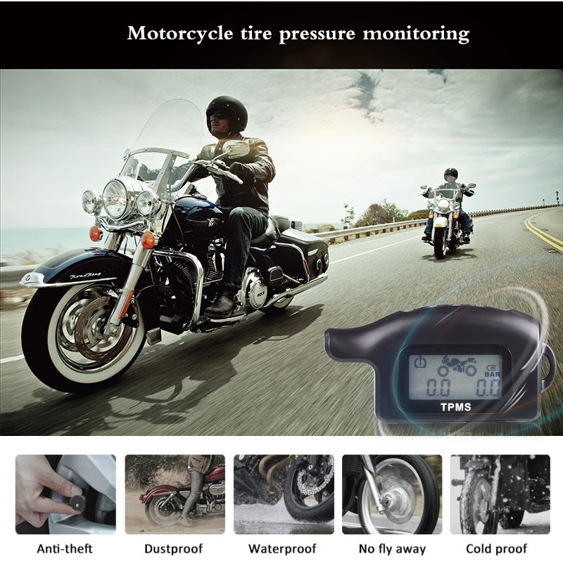 2 wheels Wireless Real Time Motorcycle TPMS 